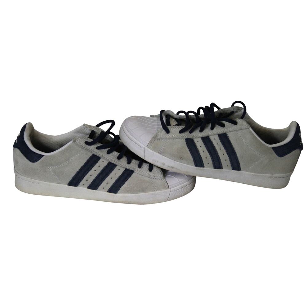 Adidas Skateboarding Original Superstar Gray Navy Shell Toe Suede Shoe Mens 6.5